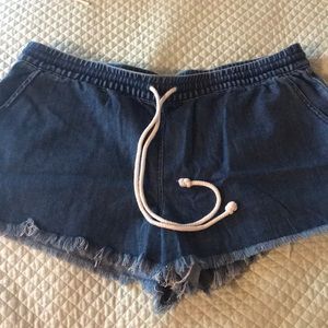 Aerie denim elastic waistband shorts